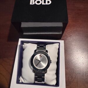Movado Bold Silver Dial with Gold Accents NEW IN BOX
